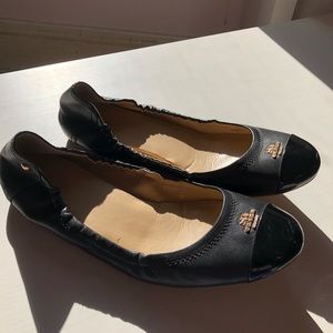 Coach Black Leather Flats size 9